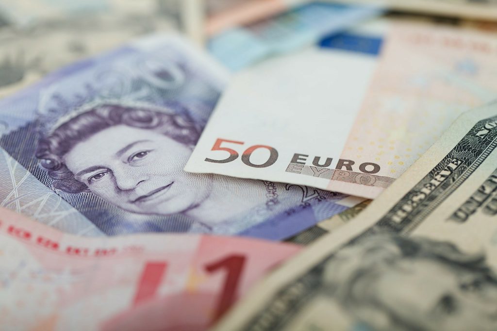 Euro and pound notes