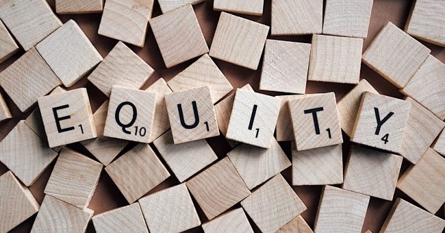 Equity written in tiles