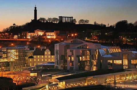Scottish Parliament at night